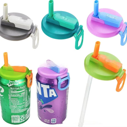 Spill-Proof Soda Can Lid with Straw – Reusable Drink Top