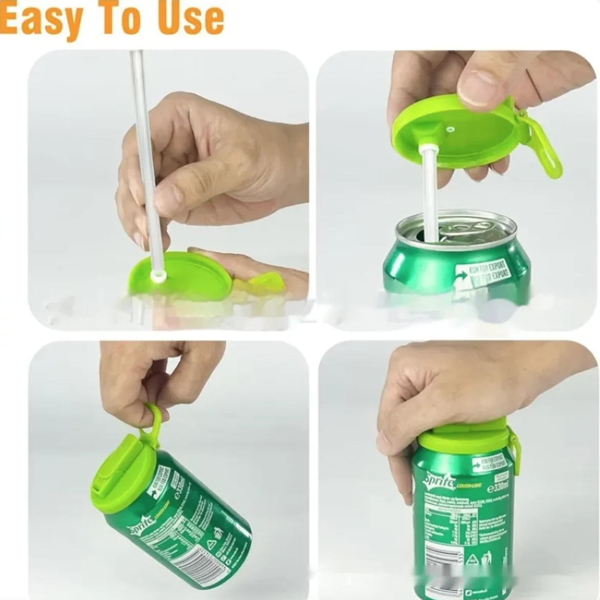 Spill-Proof Soda Can Lid with Straw – Reusable Drink Top